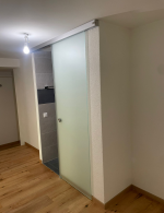 Schiebetüranlage Ganzglas ESG Satinato